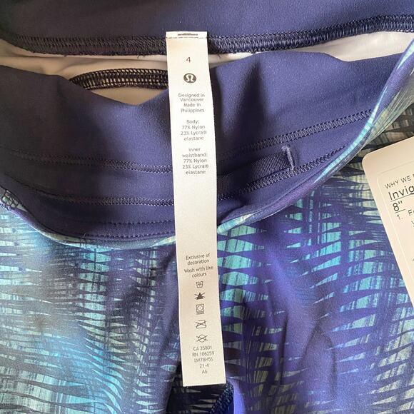 NWT Lululemon Invigorate High-Rise Short 8" - Shapeshifter Flux Blue Multi - 4 - Picture 5 of 9